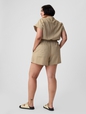 Linen-Blend Utility Romper