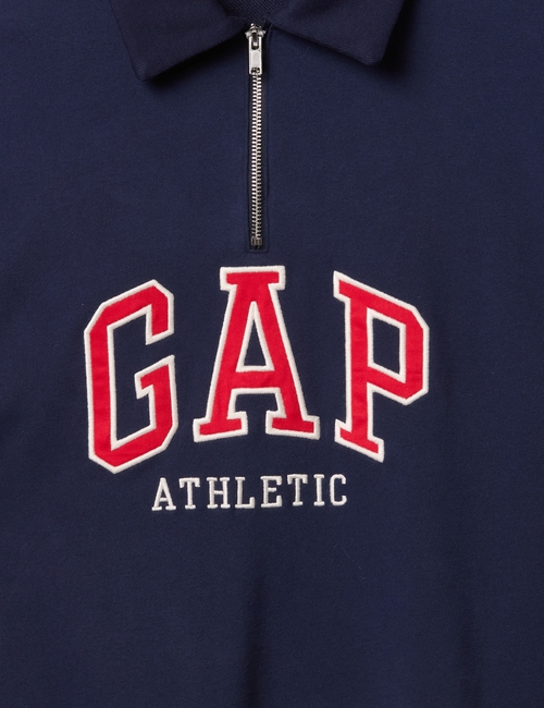 Vintage Soft Athletic Logo Polo Sweatshirt