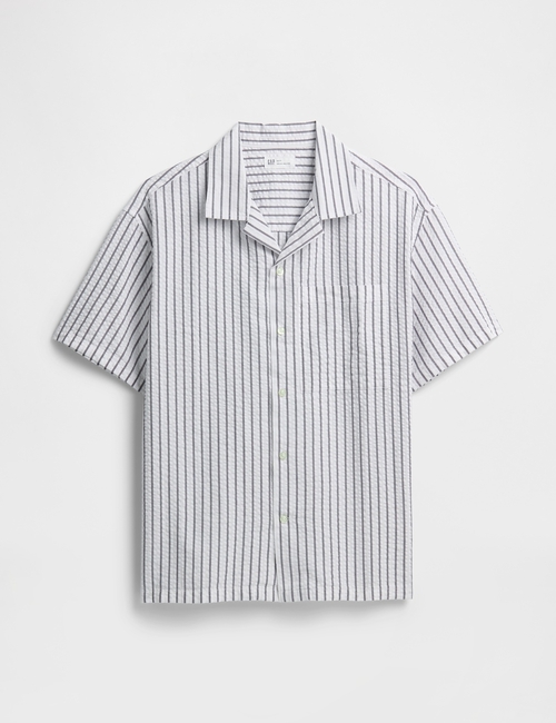 Seersucker Shirt in Boxy Fit