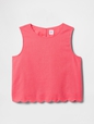Kids Linen-Cotton Scalloped Top