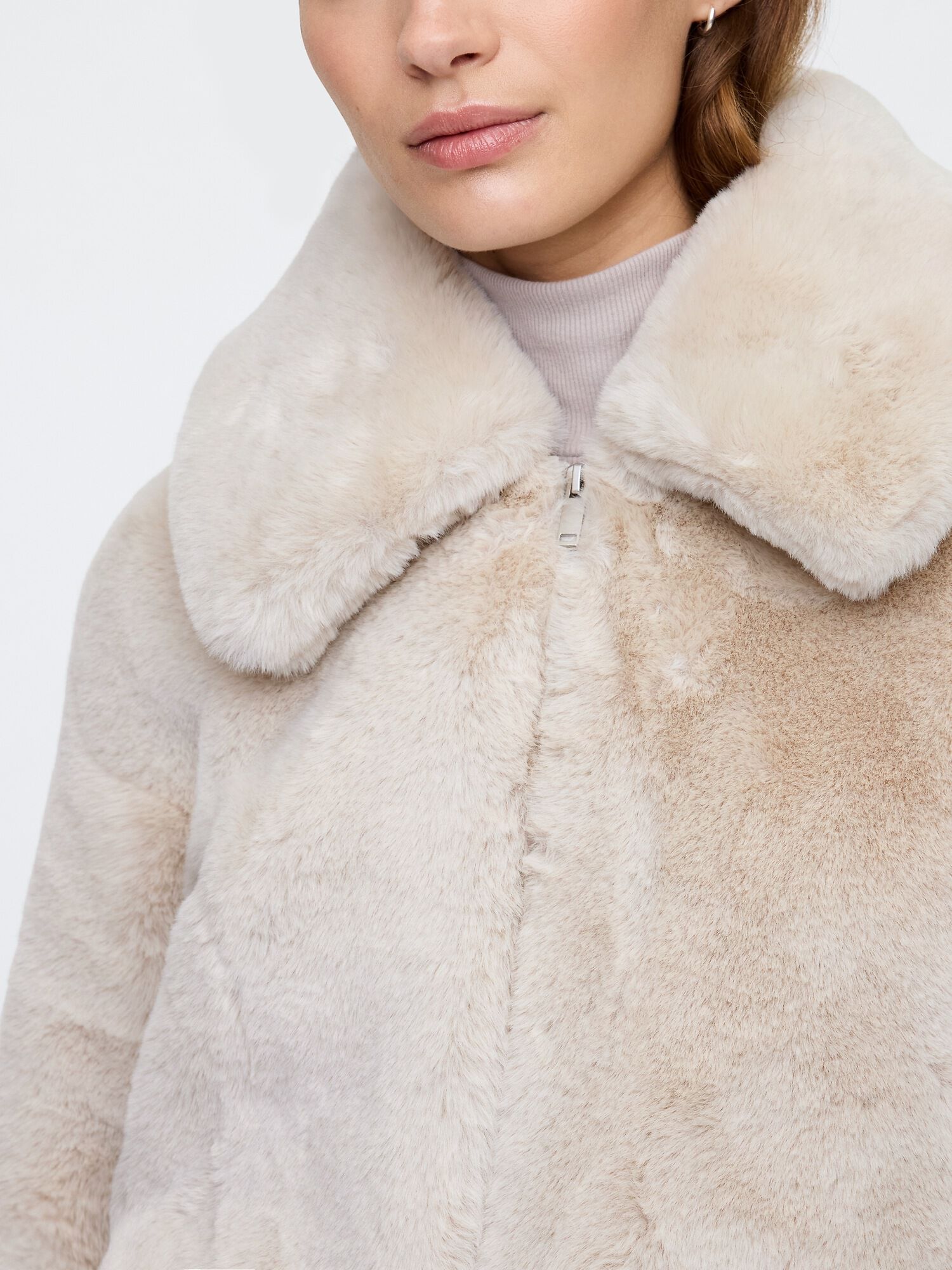Hooded faux fur jacket gap hotsell