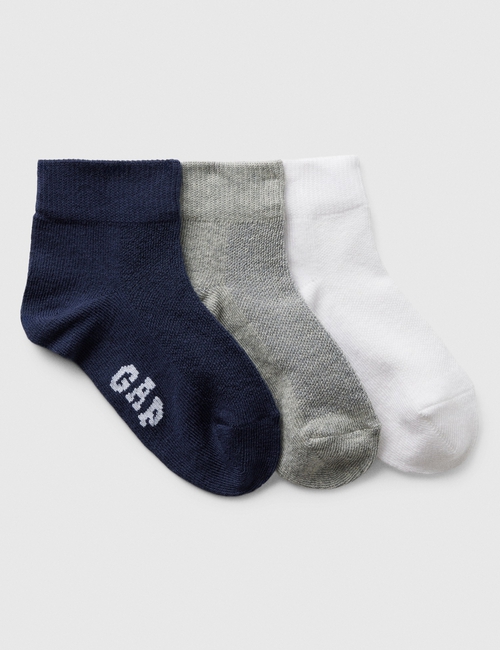 Kids Gap Logo Quarter Crew Socks (3-Pack)