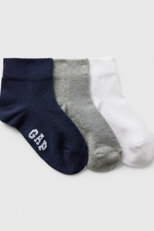 Kids Gap Logo Quarter Crew Socks (3-Pack)