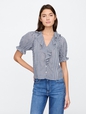 Relaxed Voile Ruffle Top