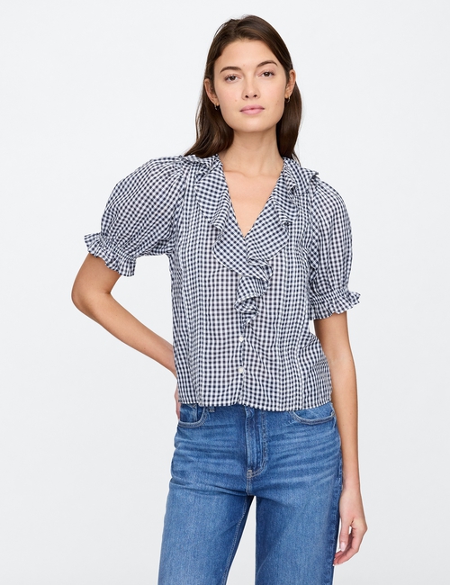 Relaxed Voile Ruffle Top