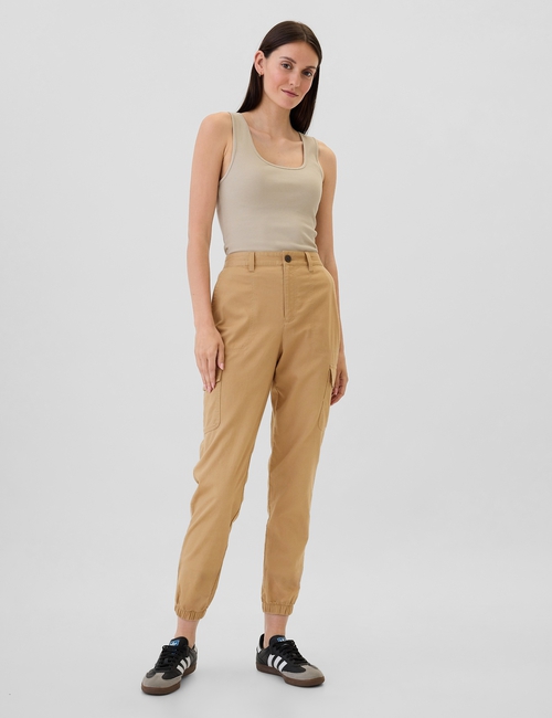 Girlfriend Khaki Cargo Joggers