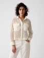 Eyelet Cropped Shirt