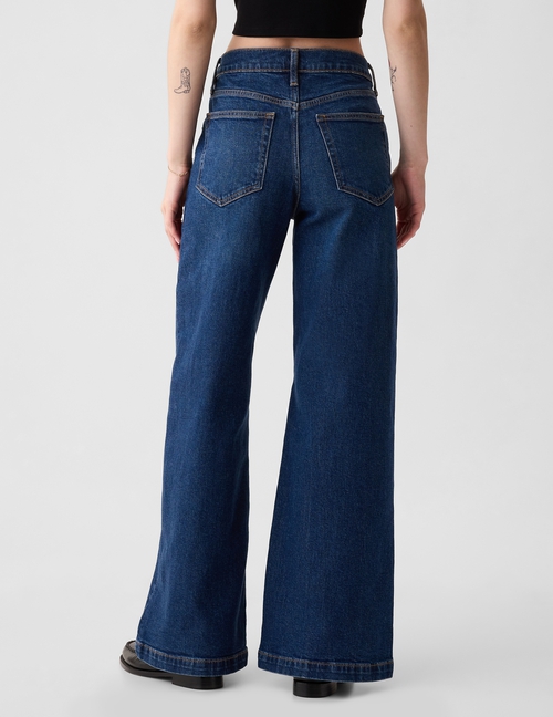 High Rise Stride Wide-Leg Jeans
