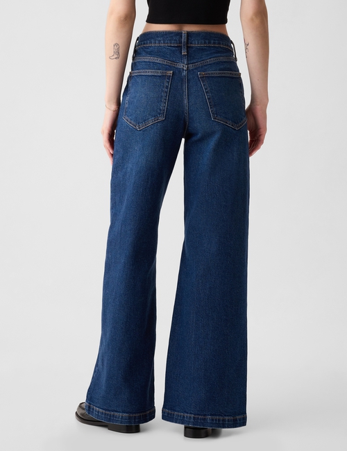 High Rise Stride Wide-Leg Jeans