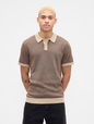V-SS BIRDSEYE POLO SWEATER
