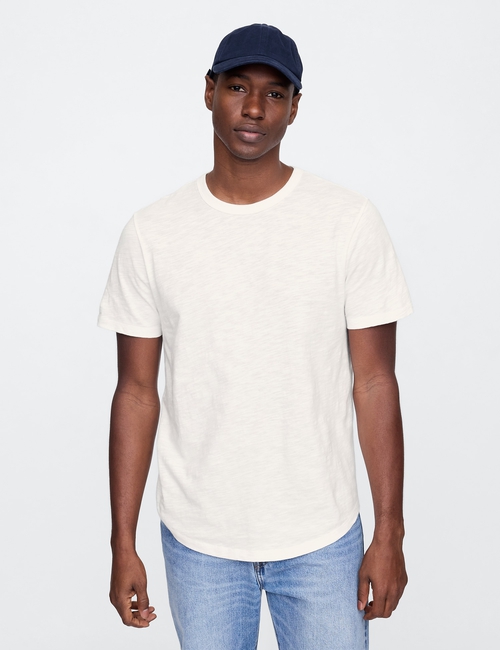 Lived-In Curved Hem Crewneck T-Shirt