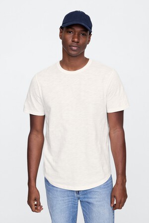 Lived-In Curved Hem Crewneck T-Shirt