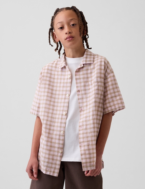 Kids Linen-Cotton Relaxed Vacay Shirt