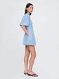 Denim Bubble Mini Shirtdress
