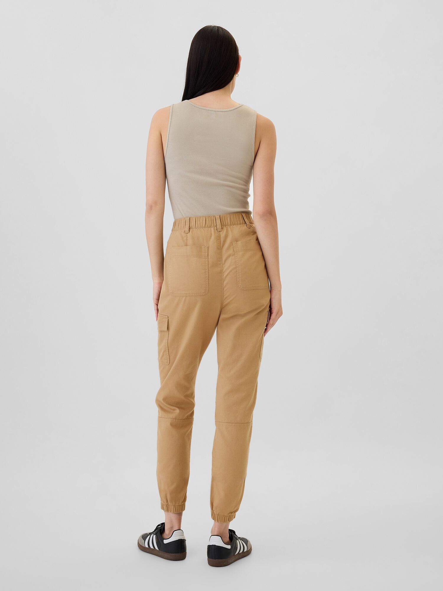 Shop Girlfriend Khaki Cargo Joggers for Women GAP UAE