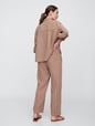 Mid Rise Gauze Pull-On Wide-Leg Pants