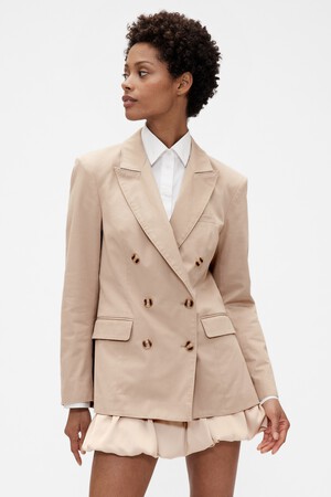 GapStudio Twill Double-Breasted Tailored Blazer