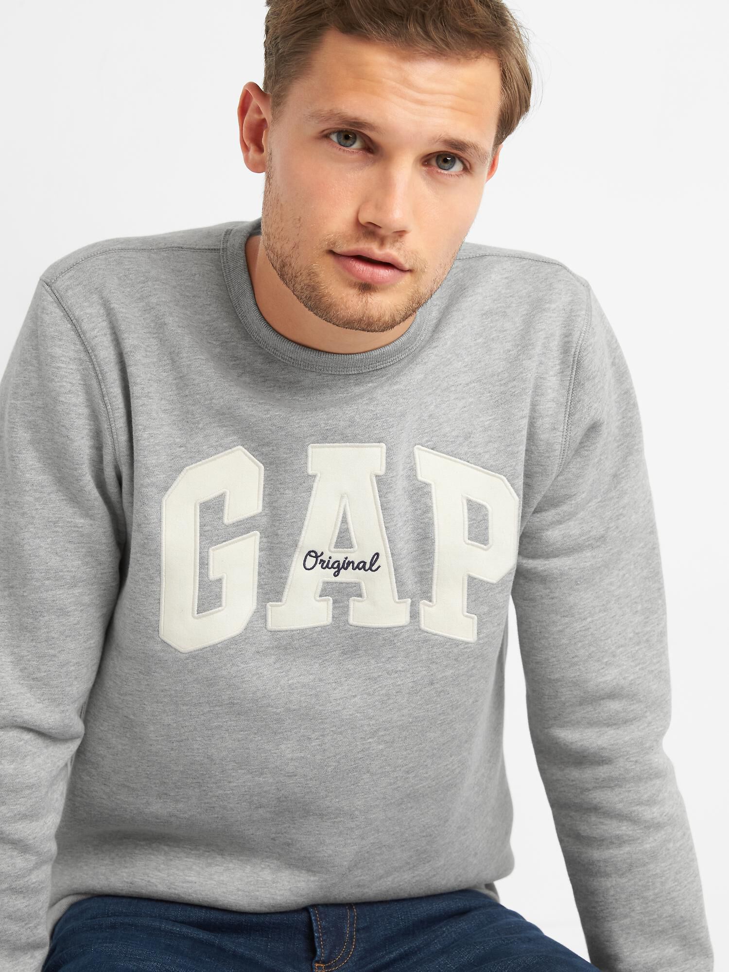 Gap logo fleece crewneck sweatshirt top