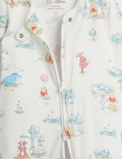 Baby Winnie The Pooh Organic Cotton Footed One-Piece