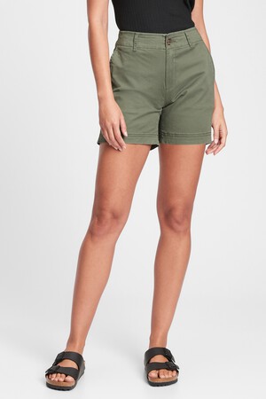 5" Mid Rise Khaki Shorts
