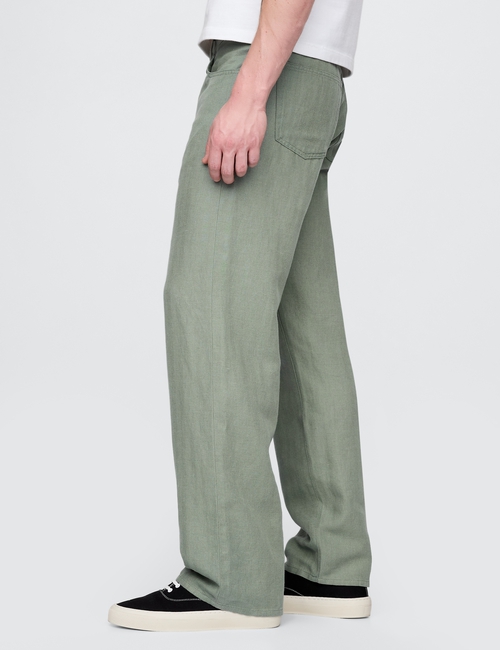 Linen-Cotton '90s Loose Herringbone Pants