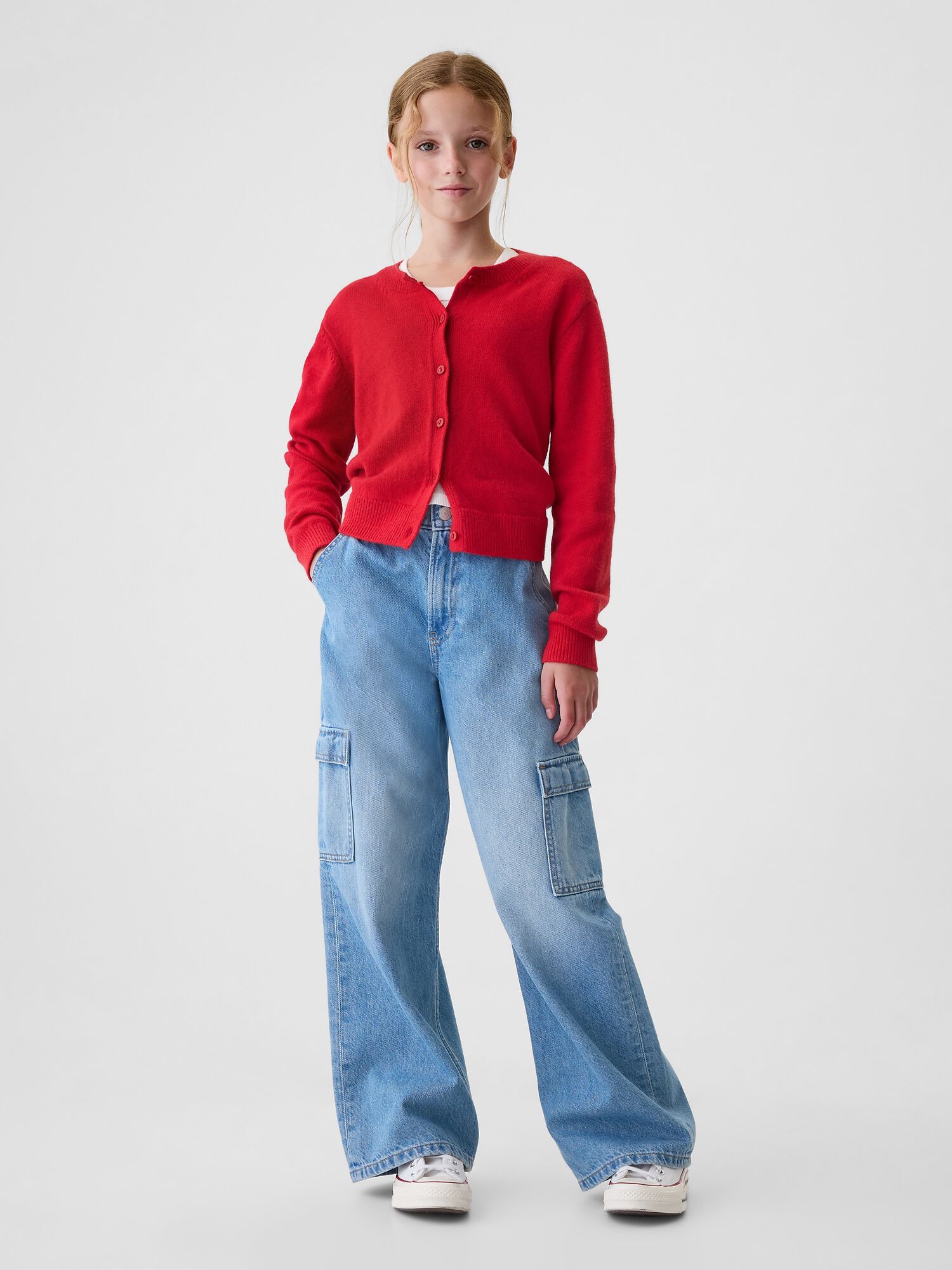 Kids cropped cardigan sales