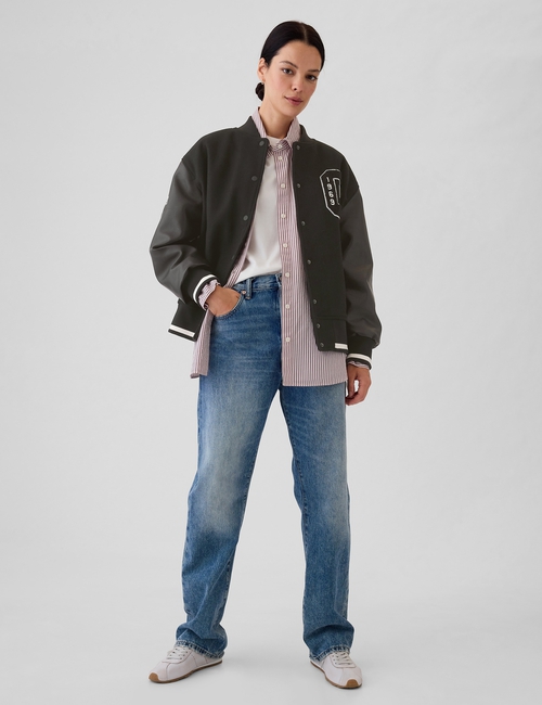 Wool Varsity Logo Boyfriend Jacket