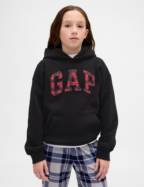 Kids VintageSoft Relaxed Plaid Logo Hoodie