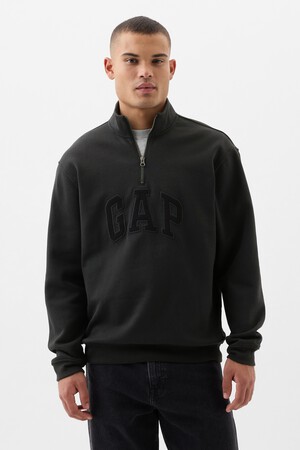 Relaxed Gap Logo Quarter-Zip Sweatshirt