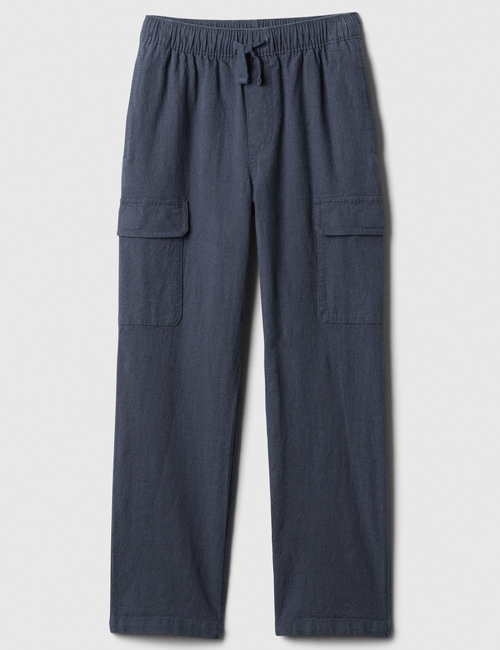 Kids Linen-Blend Pull-On Cargo Pants