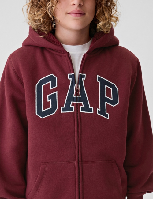 Kids Relaxed Gap Logo Sherpa Zip Hoodie