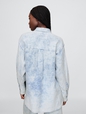 Crinkle Gauze Denim Oversized Shirt