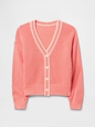 Kids Crochet V-Neck Cardigan