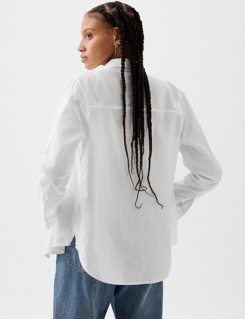 Linen-Blend Easy Shirt