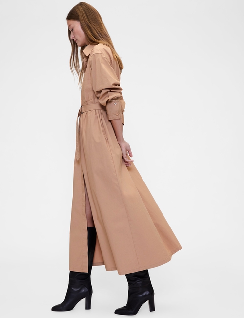 GAP STUDIO MAXI BELTED SHIRTDRESS