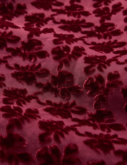 Burnout Velvet Midi Skirt