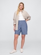9" High Rise Chambray Downtown Bermuda Shorts