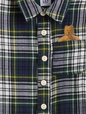 B FLANNEL PLAID EMBR BEAR 1PC