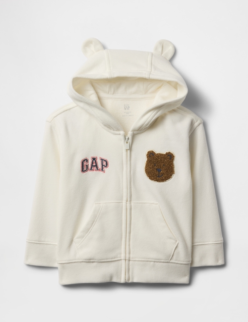 Baby Vintage Soft Bear Logo Zip Hoodie