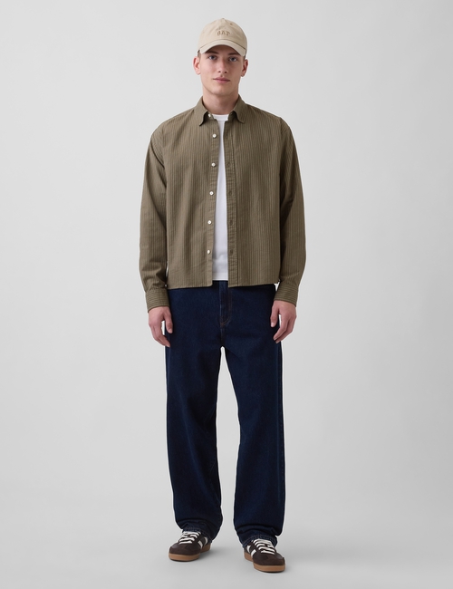 Relaxed Straight-Hem Oxford Shirt