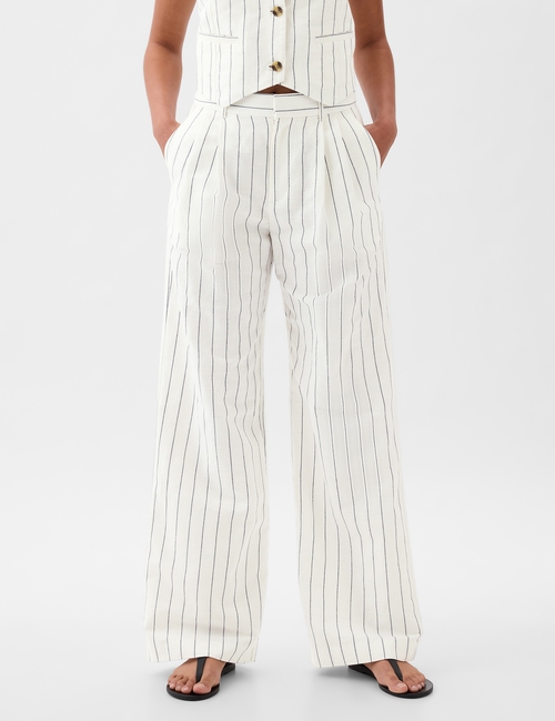 365 High Rise Linen-Cotton Trousers