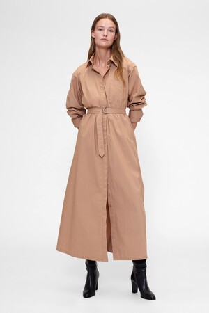 GAP STUDIO MAXI BELTED SHIRTDRESS