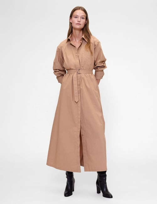 GAP STUDIO MAXI BELTED SHIRTDRESS