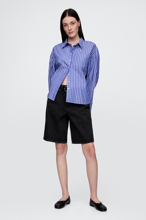11"  Mid Rise Longline Denim Shorts