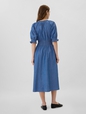 Denim Splitneck Midi Dress