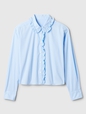 Classic Cropped Poplin Ruffle Shirt