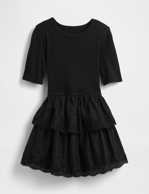 Kids Mixed Media Eyelet Dress