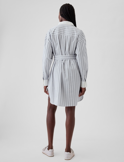 Organic Cotton Striped Mini Shirtdress