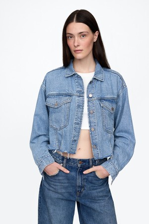 UltraSoft Relaxed Cropped Icon Denim Jacket