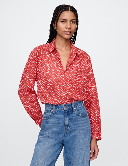 Relaxed Button-Front Shirt